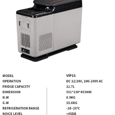 Alternative view of 15 Litre Kol Dayama Tip Portatif Araç Buzdolabı | 12V/24V/220V Mini Oto Buzdolabı | -20°C Kompresörlü Araç İçi Soğutucu