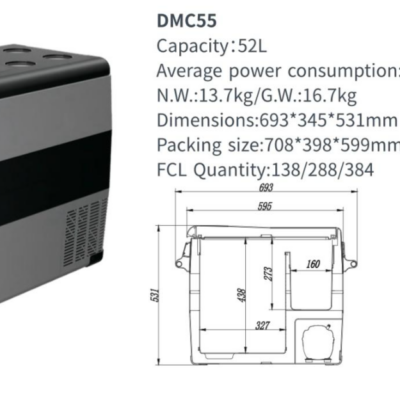 Alternative view of 55 Lt Portatif Araç Buzdolabı Kompresörlü 12V 24V 220V Kamp Karavan Oto Buzdolabı 60W