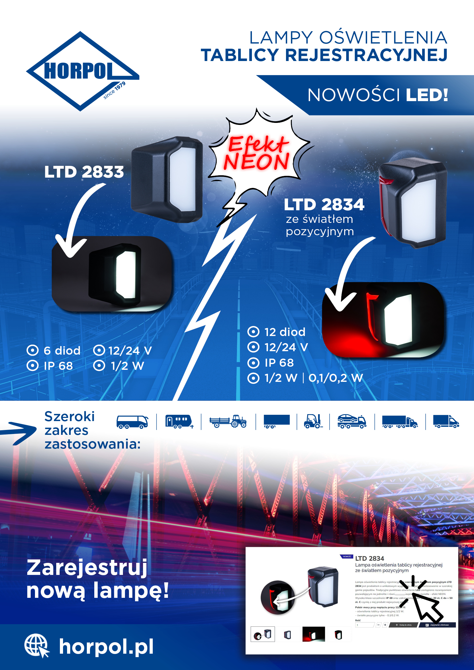 Horpol LTD 2834 LED Plaka Aydınlatma Lambası (Pozisyon Işıklı) - Görsel 6