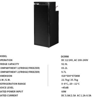 90 Lt Karavan Tipi Buzdolabı 12V 24V 220V Kompresörlü Karavan Tekne Mini Buzdolabı