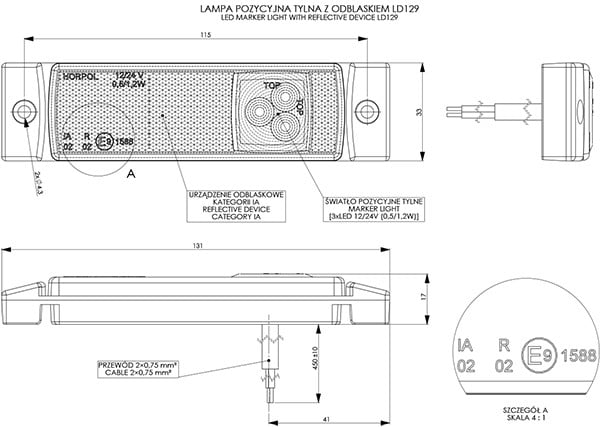 HORPOL LD 129 İşaret lambası - Görsel 2