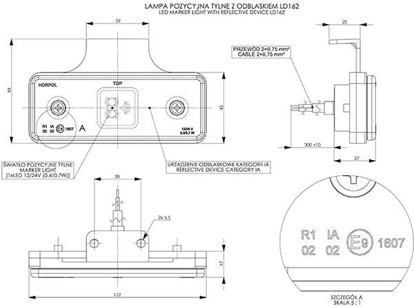 HORPOL LD 162 İşaret lambası - Görsel 2