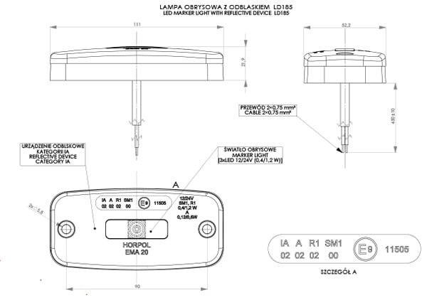 HORPOL LD 185 İşaret lambası - Görsel 2