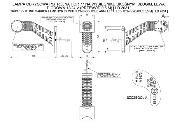 Horpol LD 2031 LED Marker Lamba Sol - Görsel 2