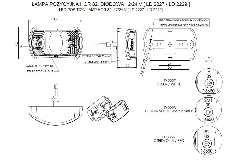 HORPOL LD 2227 İşaret lambası - Görsel 3