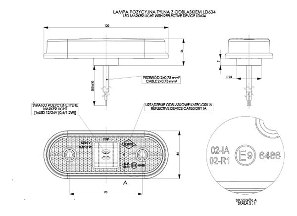 HORPOL LD 634 İşaret lambası - Görsel 2