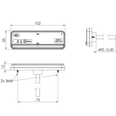 Alternative view of HORPOL LD 2435 İşaret lambası ince XS