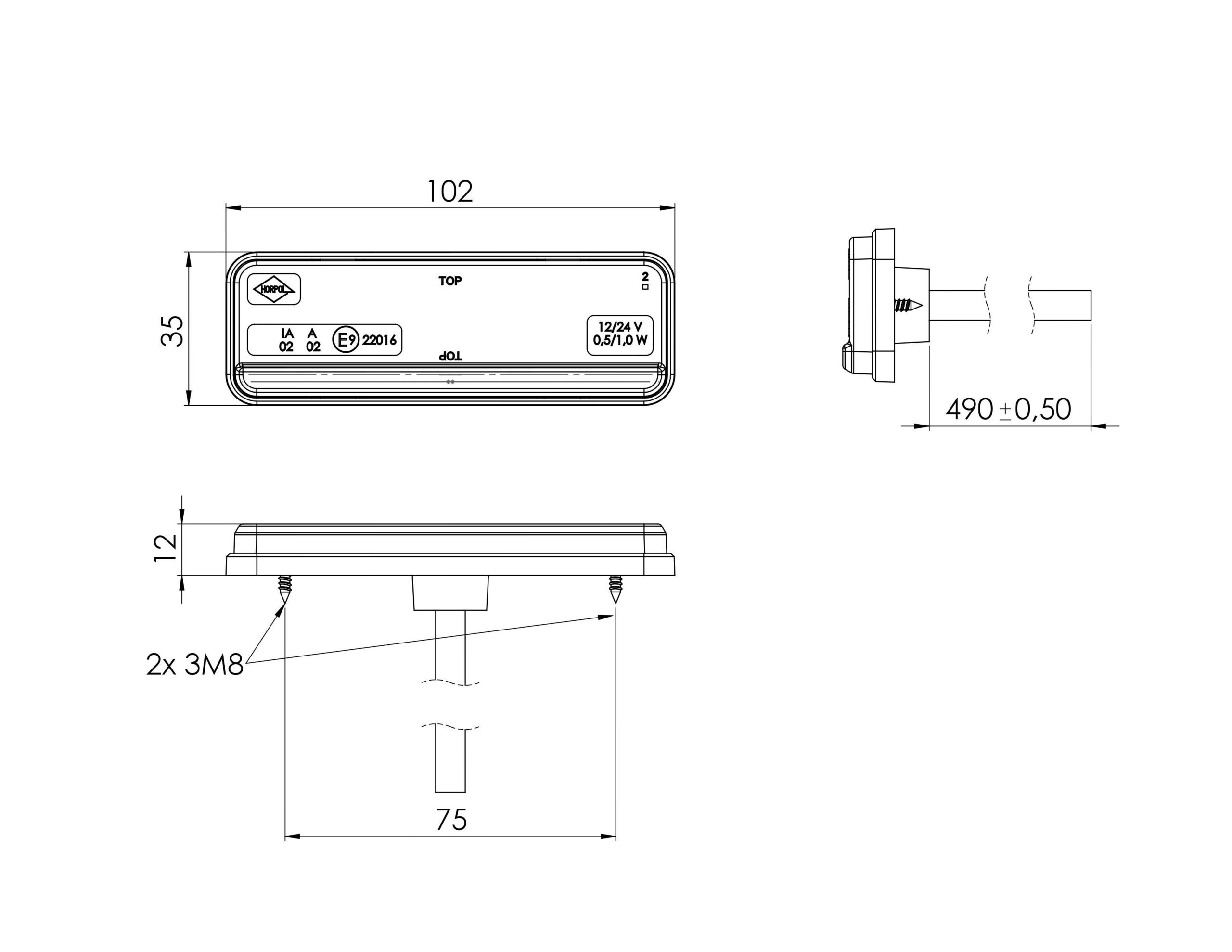 HORPOL LD 2435 İşaret lambası ince XS - Görsel 2
