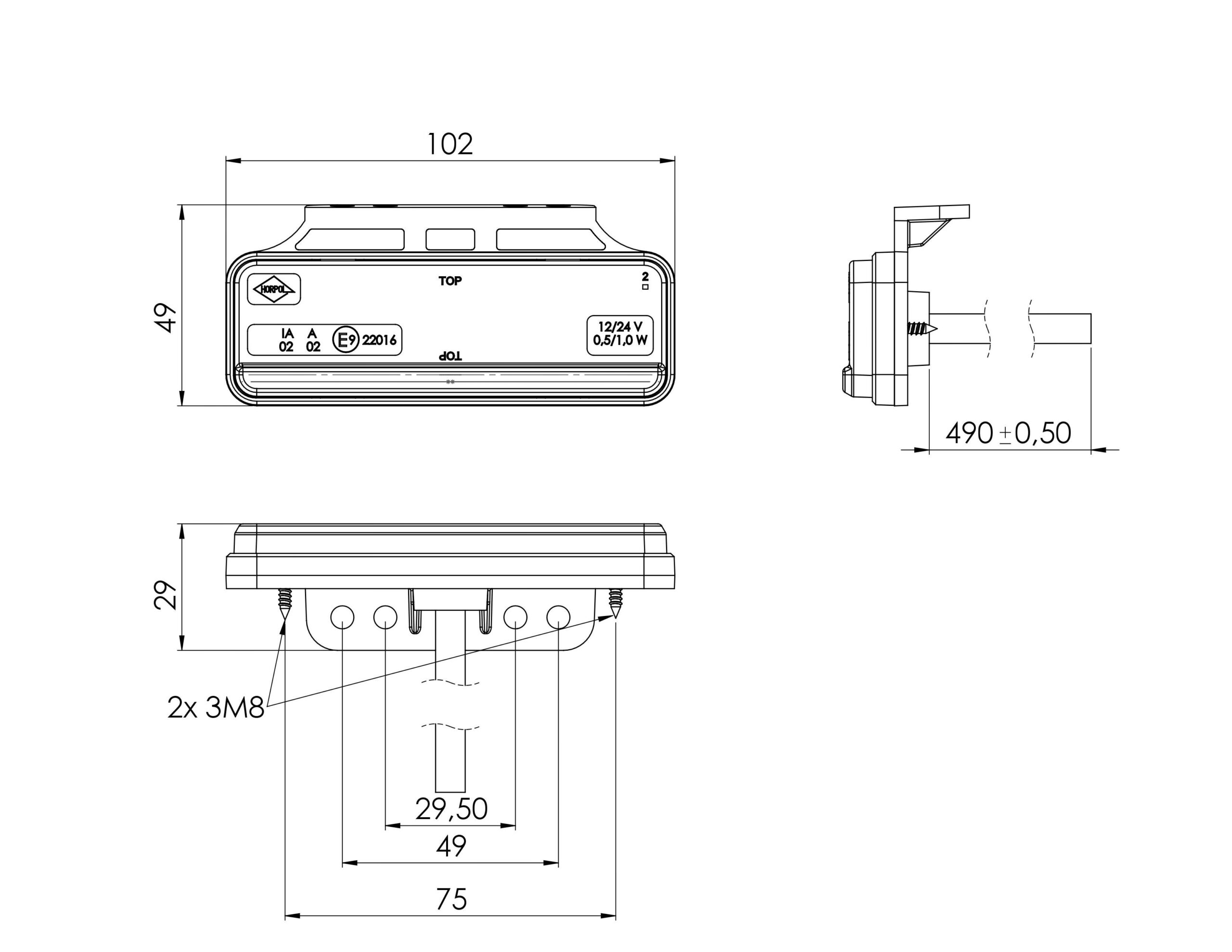 HORPOL LD 2519 İşaret lambası ince XS - - Görsel 4