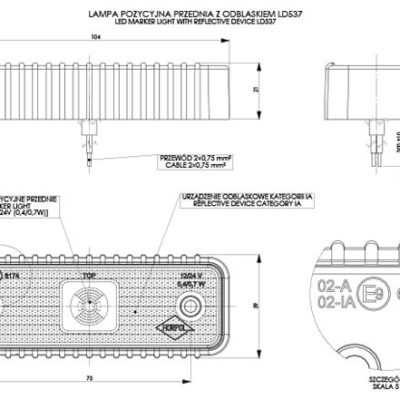 Alternative view of HORPOL LD 537 Kauçuk oluklu kenarlı işaret lambası