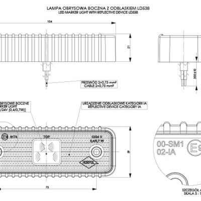 Alternative view of HORPOL LD 538 Kauçuk oluklu kenarlı işaret lambası