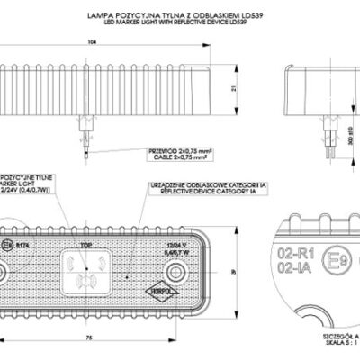 Alternative view of HORPOL LD 539 Kauçuk oluklu kenarlı işaret lambası